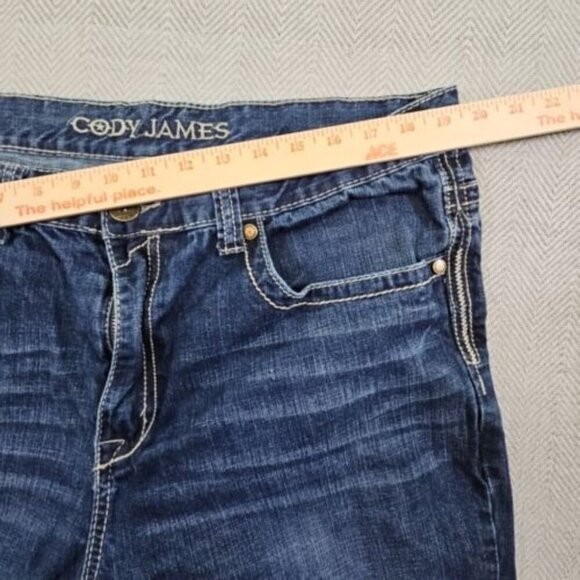 Cody James Jeans Men's 38W 34L Relaxed Blue Straight Leg Contrast Embroidery - Picture 5 of 15